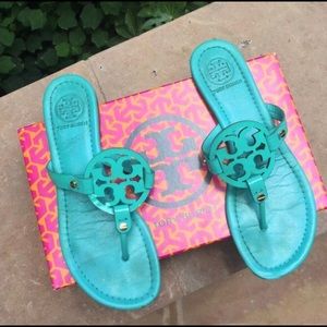 Authentic Tory Burch turquoise sandals